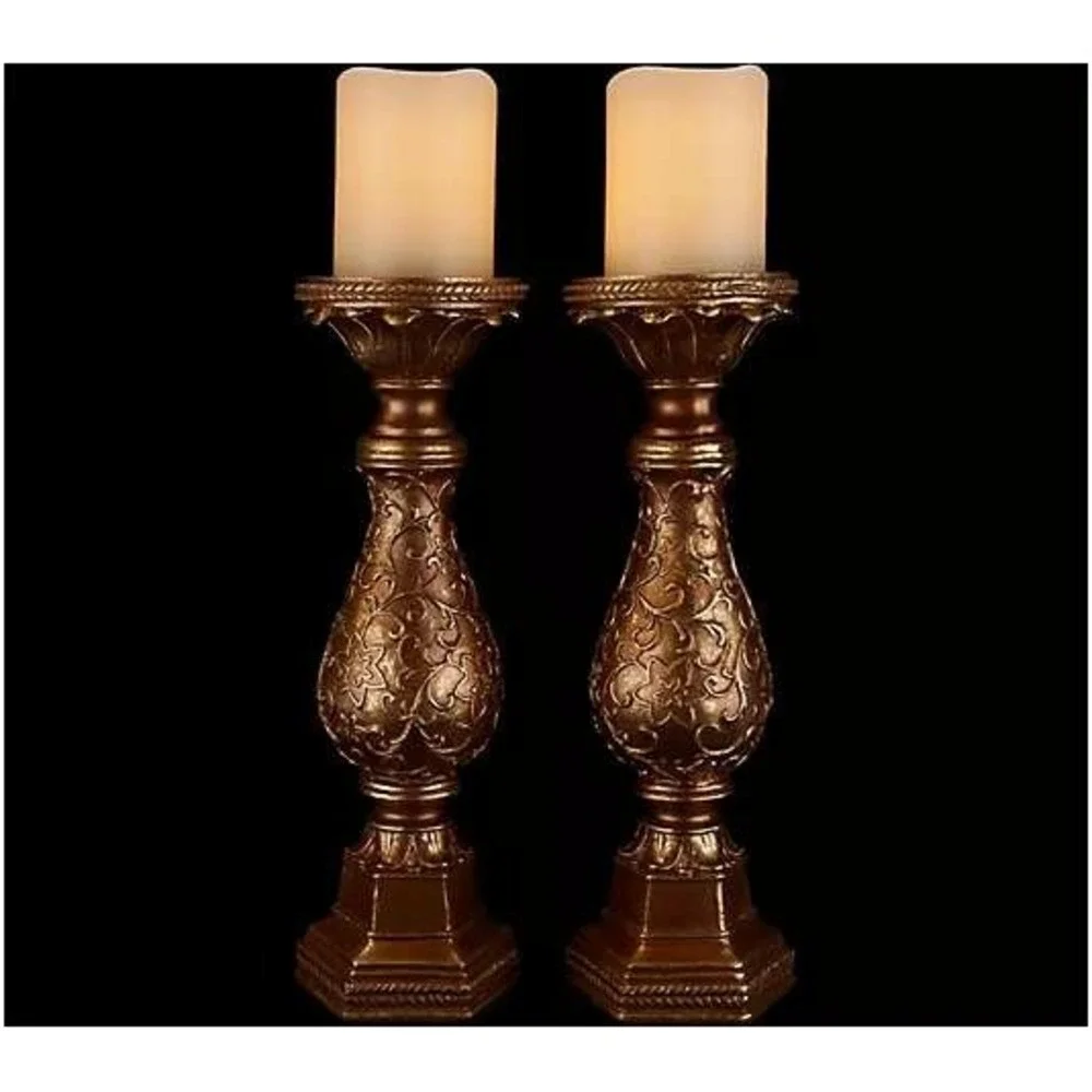 Home Reflections Set of 2 Scroll Pedestals with 4